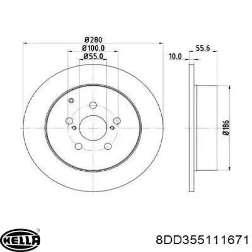 Тормозные диски 8DD355111671 HELLA