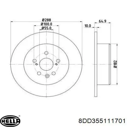 Тормозные диски 8DD355111701 HELLA