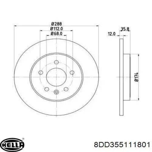 Тормозные диски 8DD355111801 HELLA