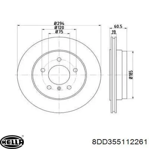 Тормозные диски 8DD355112261 HELLA