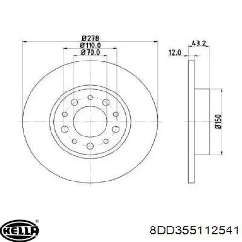 Тормозные диски 8DD355112541 HELLA