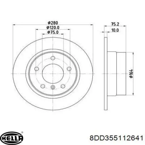 Тормозные диски 8DD355112641 HELLA