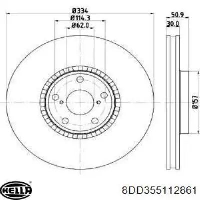 Передние тормозные диски 8DD355112861 HELLA