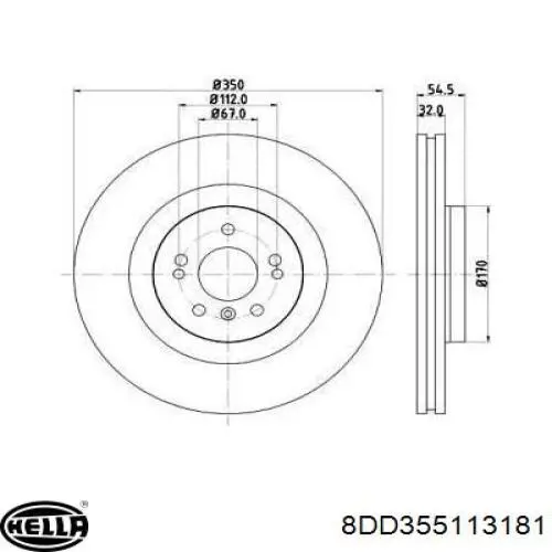 8DD355113181 HELLA диск тормозной передний