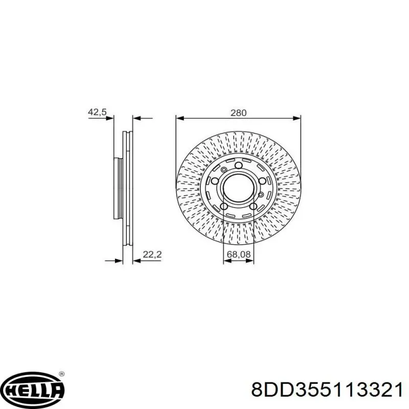 Тормозные диски 8DD355113321 HELLA