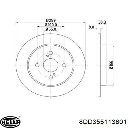 Тормозные диски 8DD355113601 HELLA