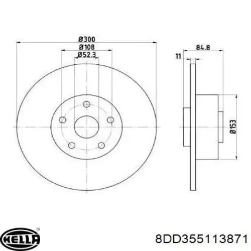 Тормозные диски 8DD355113871 HELLA