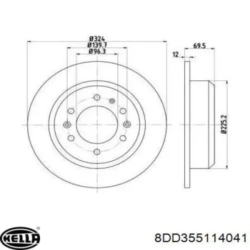 Тормозные диски 8DD355114041 HELLA