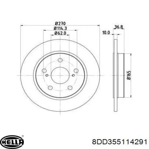 Тормозные диски 8DD355114291 HELLA