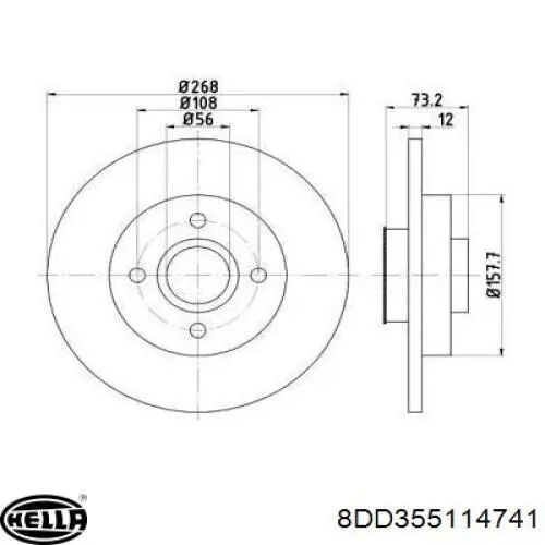 Тормозные диски 8DD355114741 HELLA