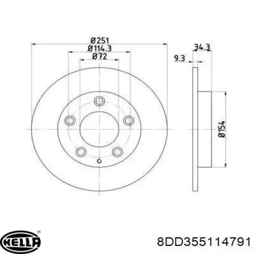 Тормозные диски 8DD355114791 HELLA