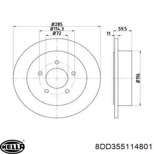 Тормозные диски 8DD355114801 HELLA