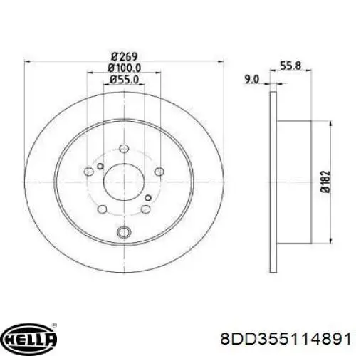 Тормозные диски 8DD355114891 HELLA