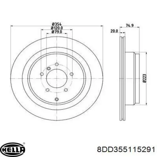 Тормозные диски 8DD355115291 HELLA