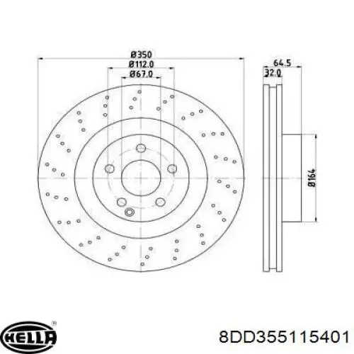8DD355115401 HELLA диск тормозной передний