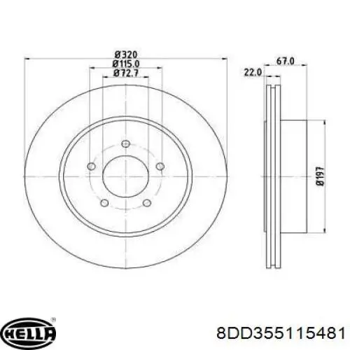 Тормозные диски 8DD355115481 HELLA