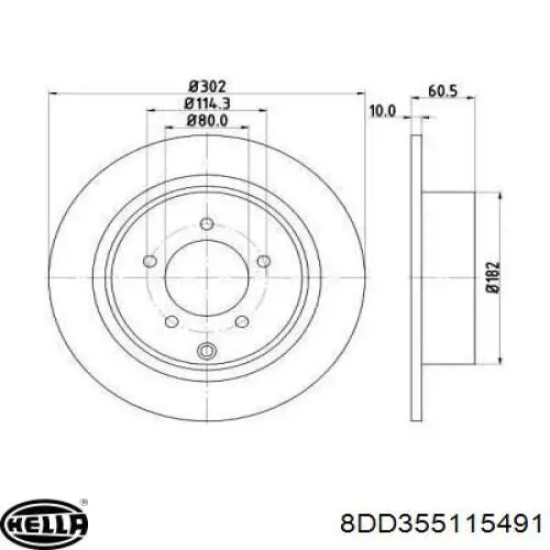 Тормозные диски 8DD355115491 HELLA