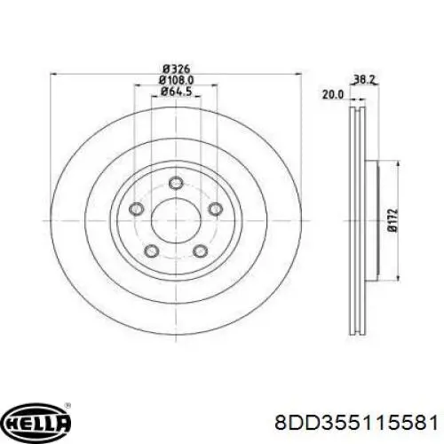 Тормозные диски 8DD355115581 HELLA