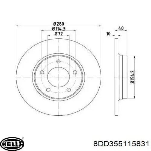 Тормозные диски 8DD355115831 HELLA