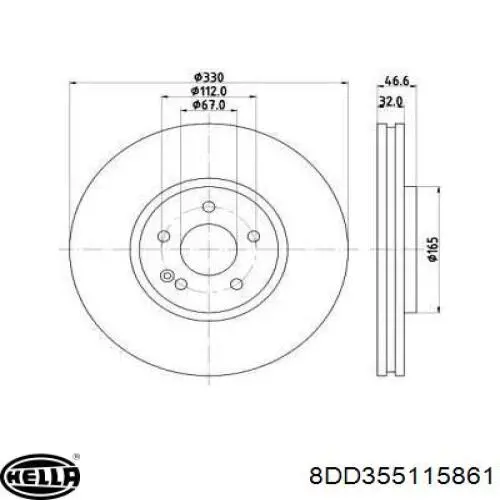 8DD355115861 HELLA диск тормозной передний