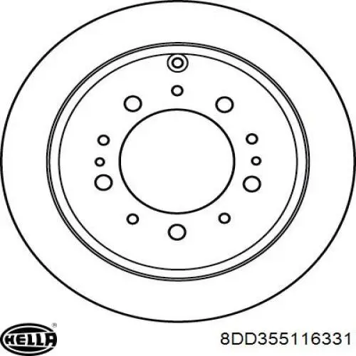 Купить 8DD355116331 HELLA Диск тормозной задний