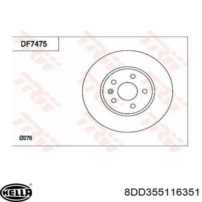 Тормоз дисковый передний HELLA 8DD355116351 цена, от 69.58 USD