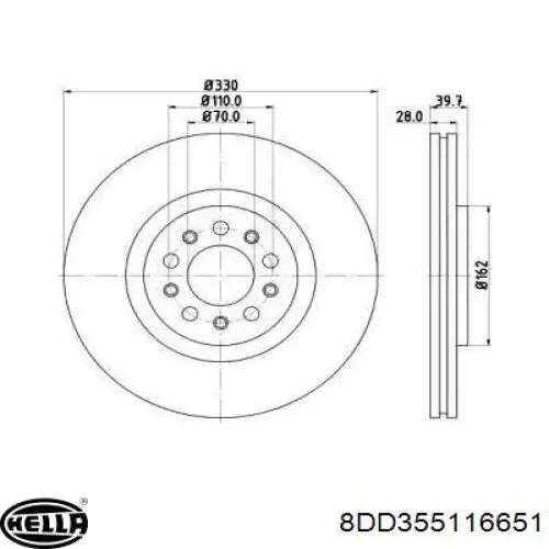 Передние тормозные диски 0051767384 Fiat/Alfa/Lancia