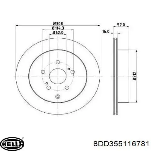 Тормозные диски 8DD355116781 HELLA