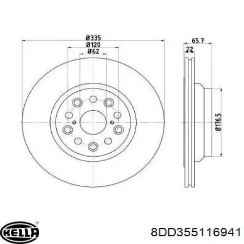 Тормозные диски 8DD355116941 HELLA