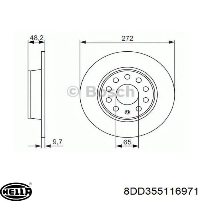 Тормозные диски 8DD355116971 HELLA
