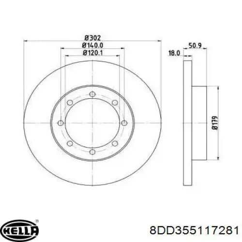 Тормозные диски 8DD355117281 HELLA