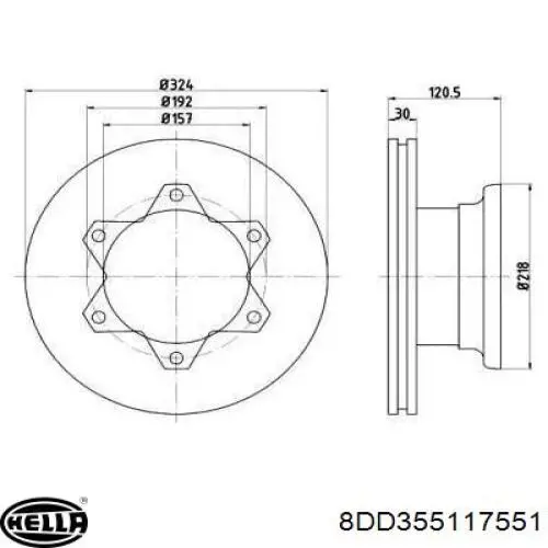 Тормозные диски 8DD355117551 HELLA