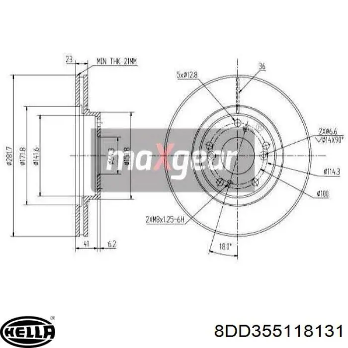 Купить 8DD355118131 HELLA Ротор тормозной