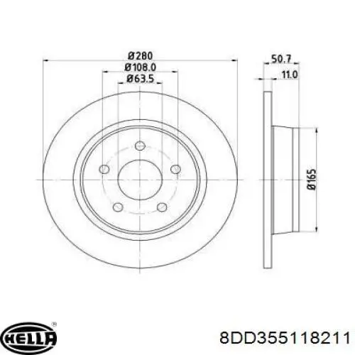 Тормозные диски 8DD355118211 HELLA