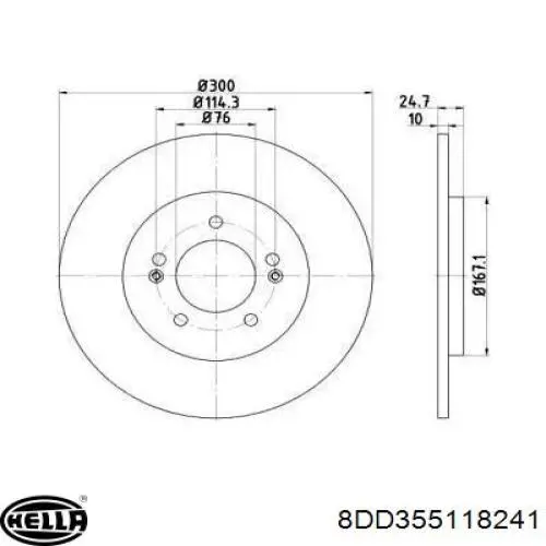 Тормозные диски 8DD355118241 HELLA