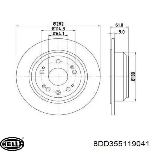 Тормозные диски 8DD355119041 HELLA