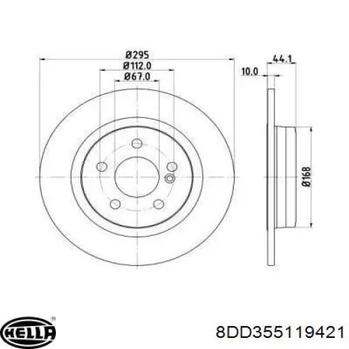 Тормозные диски 8DD355119421 HELLA