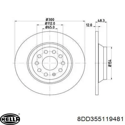 8DD355119481 HELLA диск тормозной задний