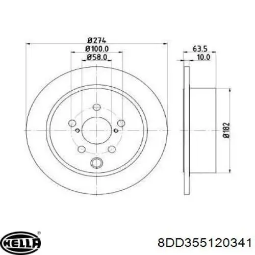 Тормозные диски 8DD355120341 HELLA