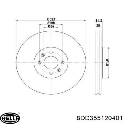 Тормоз дисковый передний Febi 107225 цена, от 54.93 USD