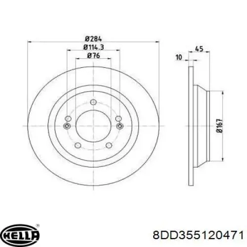 Тормозные диски 8DD355120471 HELLA