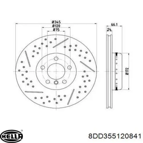 Тормозные диски 8DD355120841 HELLA