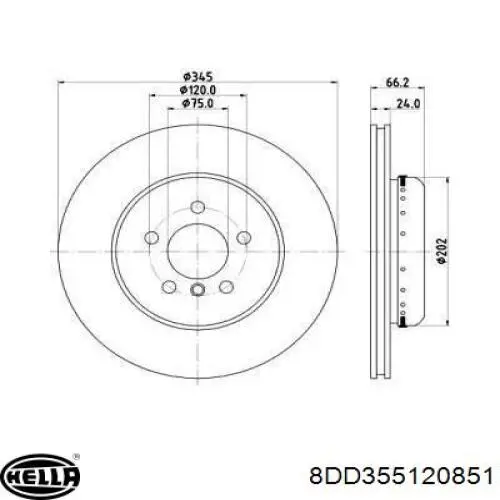 Тормозные диски 8DD355120851 HELLA