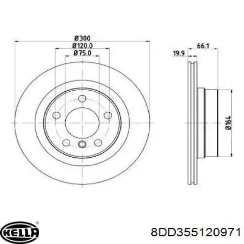 Тормозные диски 8DD355120971 HELLA