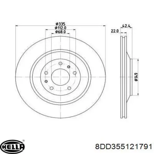 Тормозные диски 8DD355121791 HELLA