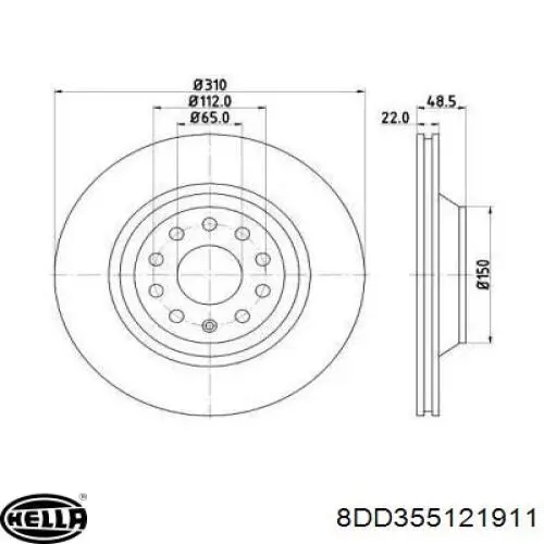 Тормозные диски 8DD355121911 HELLA