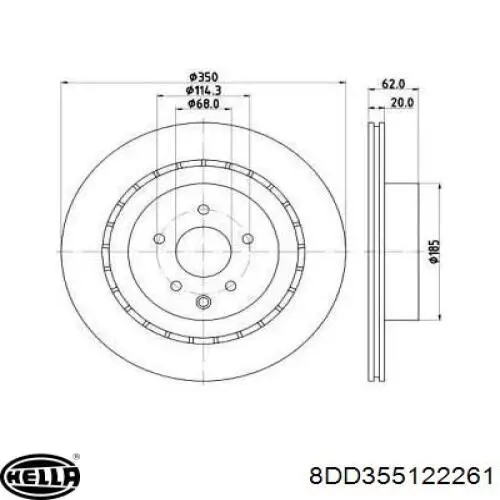 Тормозные диски 8DD355122261 HELLA