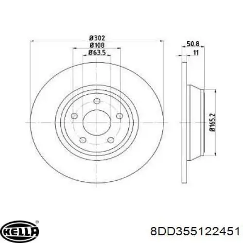 KS7Z2C026B Ford диск тормозной задний