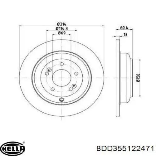 Задний дисковый тормоз Brembo 08E13911