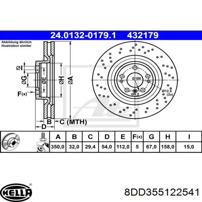 Передний тормозной диск Mercedes 1664211012